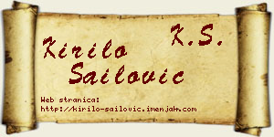 Kirilo Sailović vizit kartica